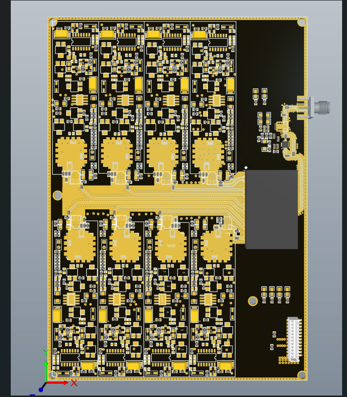Multichannel PCB layout with repeated circuit sections